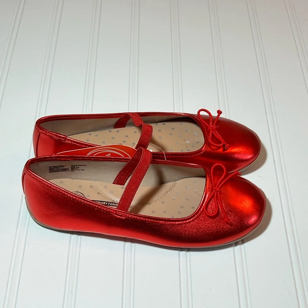 Wonder Nation Size 2 Little Girl Red Dress Shoes NWT